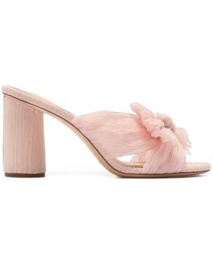 Loeffler Randall Penny Pleated Bow Mules - Pink