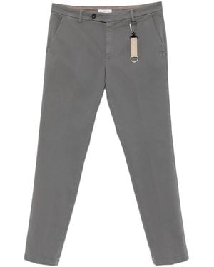 Manuel Ritz Milano Slim-Fit Cotton-Twill Pants - Gray