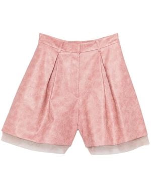 Hui Milano Pantalones Cortos Con Pinzas - Rosa