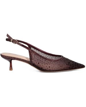 Dune Cirelle Crystal-Embellished Mesh Pumps - Brown