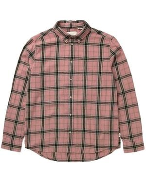 Les Deux Check-Pattern Button-Down Shirt - Pink