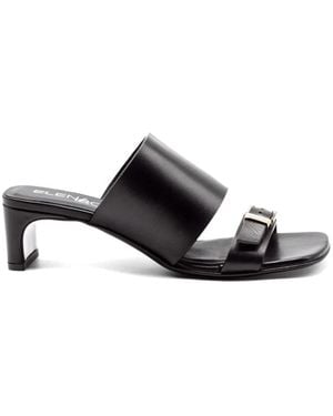 Elena Iachi Buckle-Detail Leather Sandals - White