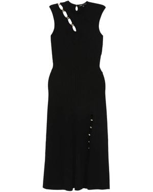 Maje Cutaway Rib Knit Maxi Dress - Black