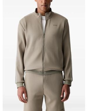 Guess Side-Stripe Zip-Up Sweatshirt - Natural