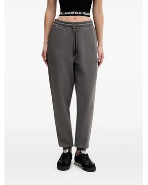 KARL LAGERFELD Drawstring Track Pants - Gray