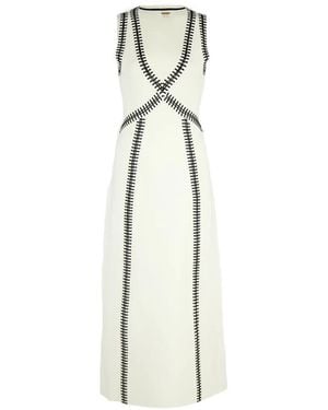 Johanna Ortiz Spiritual V-Neck Midi Dress - White
