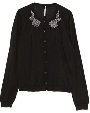 Liviana Conti Cardigan Con Decorazione Sul Colletto - Nero