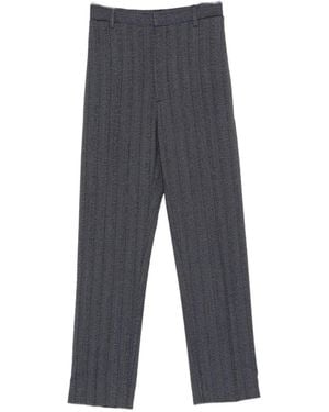 Victoria Beckham Pinstripe-Pattern Pants - Gray