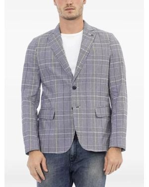 DISTRETTO 12 Prince Of Wales Check Blazer - Gray