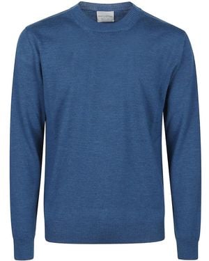 Ballantyne Crew-Neck Merino-Wool Sweater - Blue