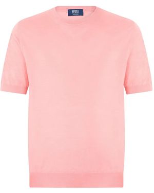 Fedeli Short-Sleeve Crew-Neck T-Shirt - Pink
