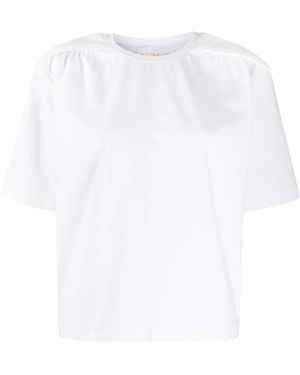 Remain Piped-Shoulder T-Shirt - White