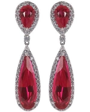 Fantasia by Deserio Pendientes con colgante con apliques - Rojo