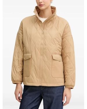 Benetton Quilted Flap-Pocket Jacket - Natural