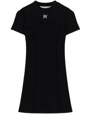 Palm Angels オープンバック Tシャツワンピース - ブラック