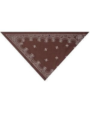 Destin Paisley-Print Wool Bandana - Brown