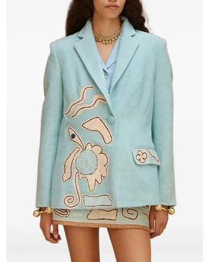 ALÉMAIS Azar Embroidered Blazer - Blue
