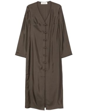 Rohe Frog Button Midi Dress - Green