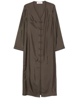 Rohe Frog Button Midi Dress - Green
