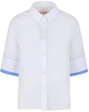 Marni コントラストカフス シャツ - ホワイト