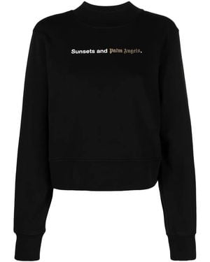 Palm Angels Sunset Cotton Sweatshirt - Black