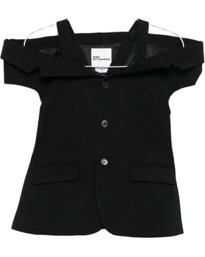 Noir Kei Ninomiya Off-The-Shoulder Fitted Jacket - Black