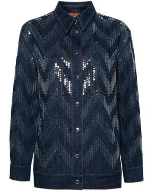 Missoni Sequin-Embellished Denim Jacket - Blue