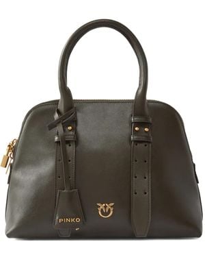 Pinko Love Birds-Plaque Tote Bag - Black