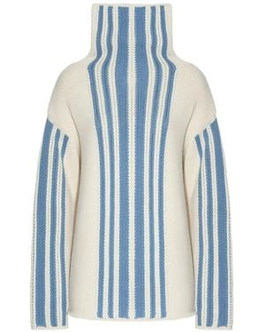 Malo Intarsia-Knit High-Neck Jumper - Blue