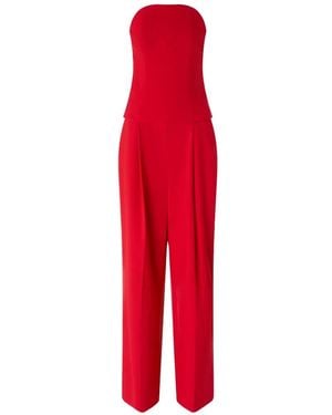 Pinko Long Jumpsuit With Bodice - Red