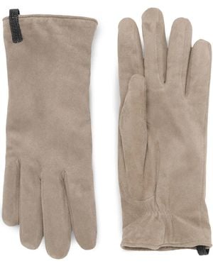 Brunello Cucinelli Suede Gloves - Natural