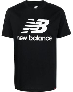 New Balance Logo-Print T-Shirt - Black