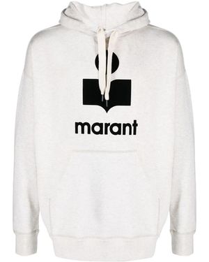 Isabel Marant 'miley' Hoodie Mit Gefährterem Logo - Wit