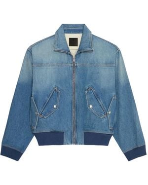Givenchy Veste Bomber En Jean - Bleu