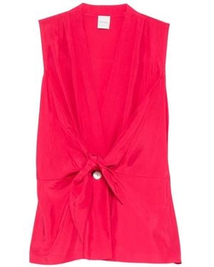Paul Smith Tie-Waist Silk Top - Pink