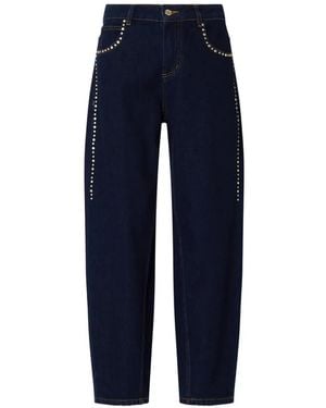 Liu Jo High-Waisted Jeans With Rhinestones - Blue
