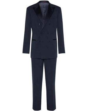 Brunello Cucinelli Silk Twill Délavé Tuxedo - Blue