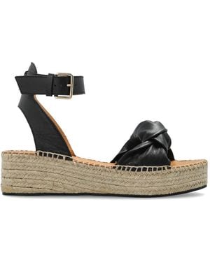 Odissi Knot-Detail Espadrille Sandals - Black