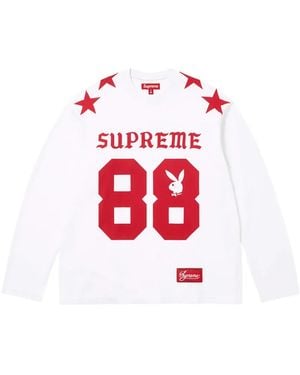 Supreme X Playboy Number-Print Football Sweatshirt - Red
