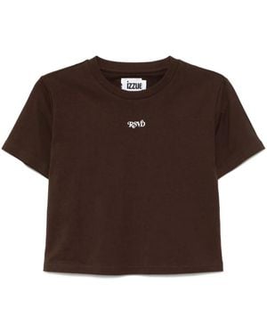 Izzue Embroidered T-Shirt - Brown