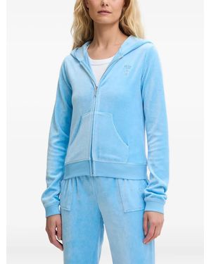 Juicy Couture Embroidered-Logo Zip-Up Hoodie - Blue