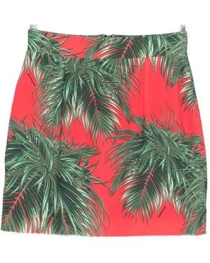 Marco Bologna Palm Leaf-Print Skirt - Red