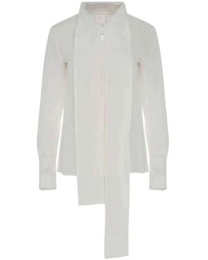 Givenchy Lavallière-Neck Silk Blouse - White