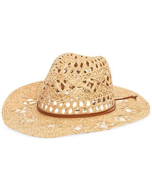Patrizia Pepe Woven Open-Knit Hat - Natural