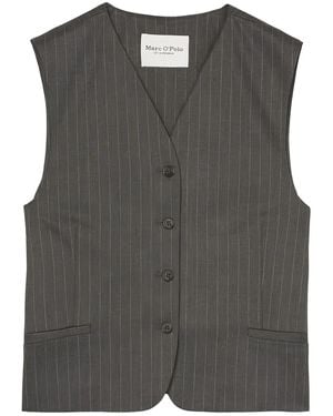 Marc O' Polo Pinstripe Sleeveless Waistcoat - Gray