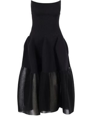 CFCL Ribbed-Knit Panelled Mini Dress - Black