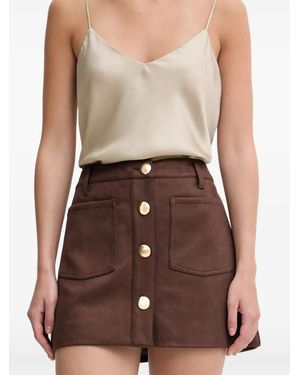 Bardot Falda Corta Con Bolsillo De Parche - Marrón
