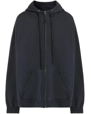 Maison Margiela Zipped Drawstring Hoodie - Blue