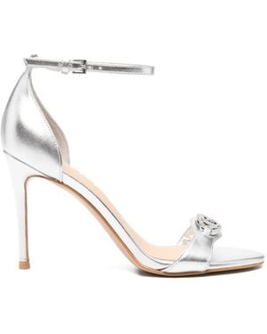 Guess Open-Toe Leather Sandals - White