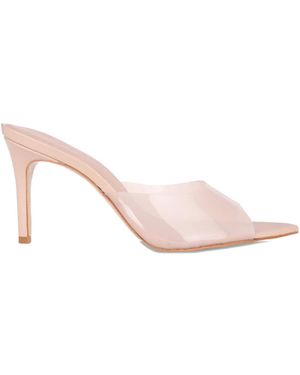 Black Suede Studio Belle Point-Toe Heeled Sandals - Pink